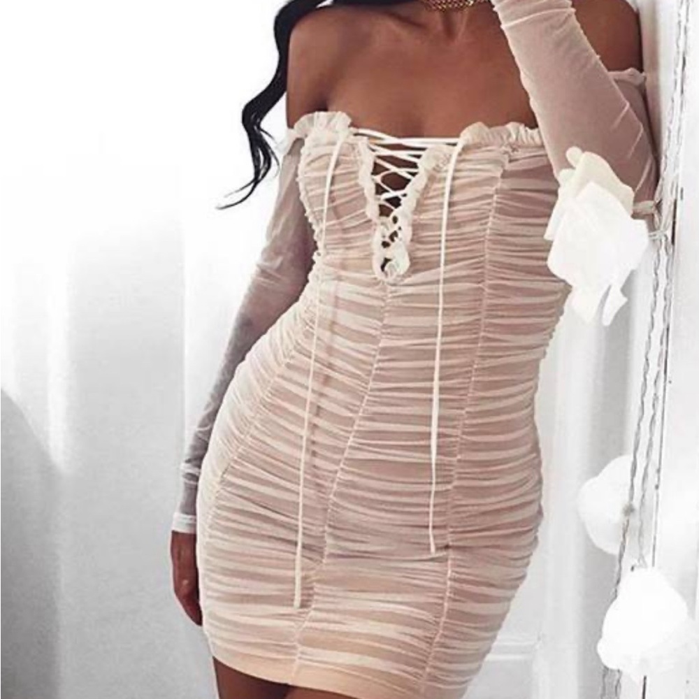 Fashion Nova Maura Dress in White XS